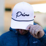 Primo Cursive Rope Hat - White/Black