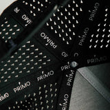 Interior view of black mesh cap 