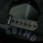 Close up detail of snapback cap