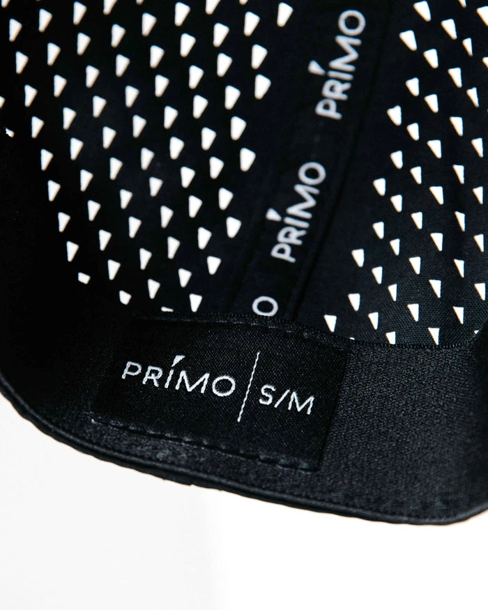 Black and white patterned product with 'Primo' branding on a white background