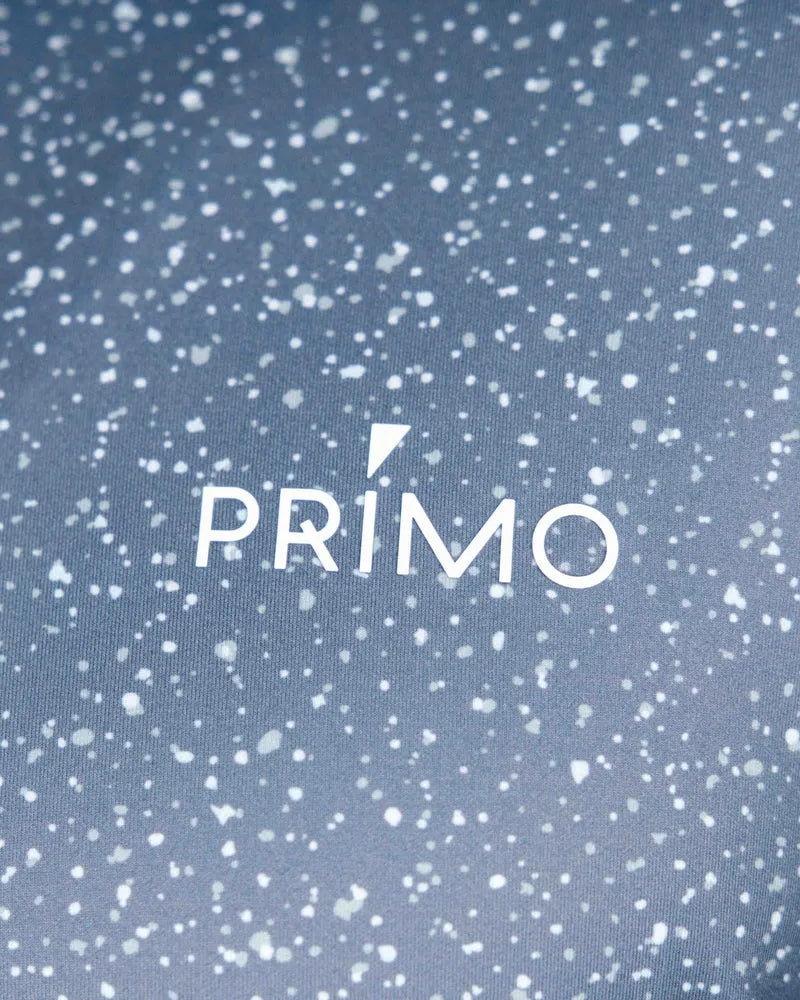 Close up of the Primo logo on the hoodie