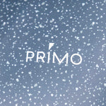 Close up of the Primo logo on the hoodie