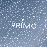 Close up of the Primo logo on the hoodie