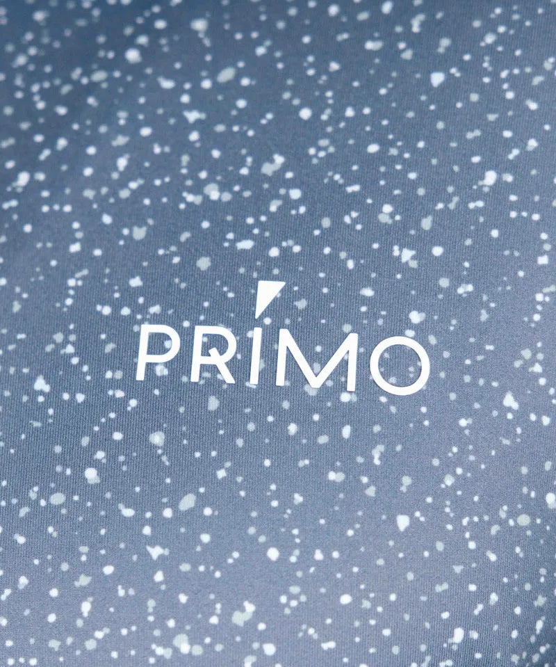 Close up of the Primo logo on the hoodie