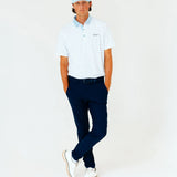 GH Essentials Light Blue Striped Classic Polo