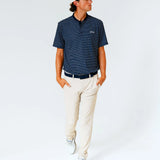 Grant Horvat Essentials Navy Stripes Blade Polo