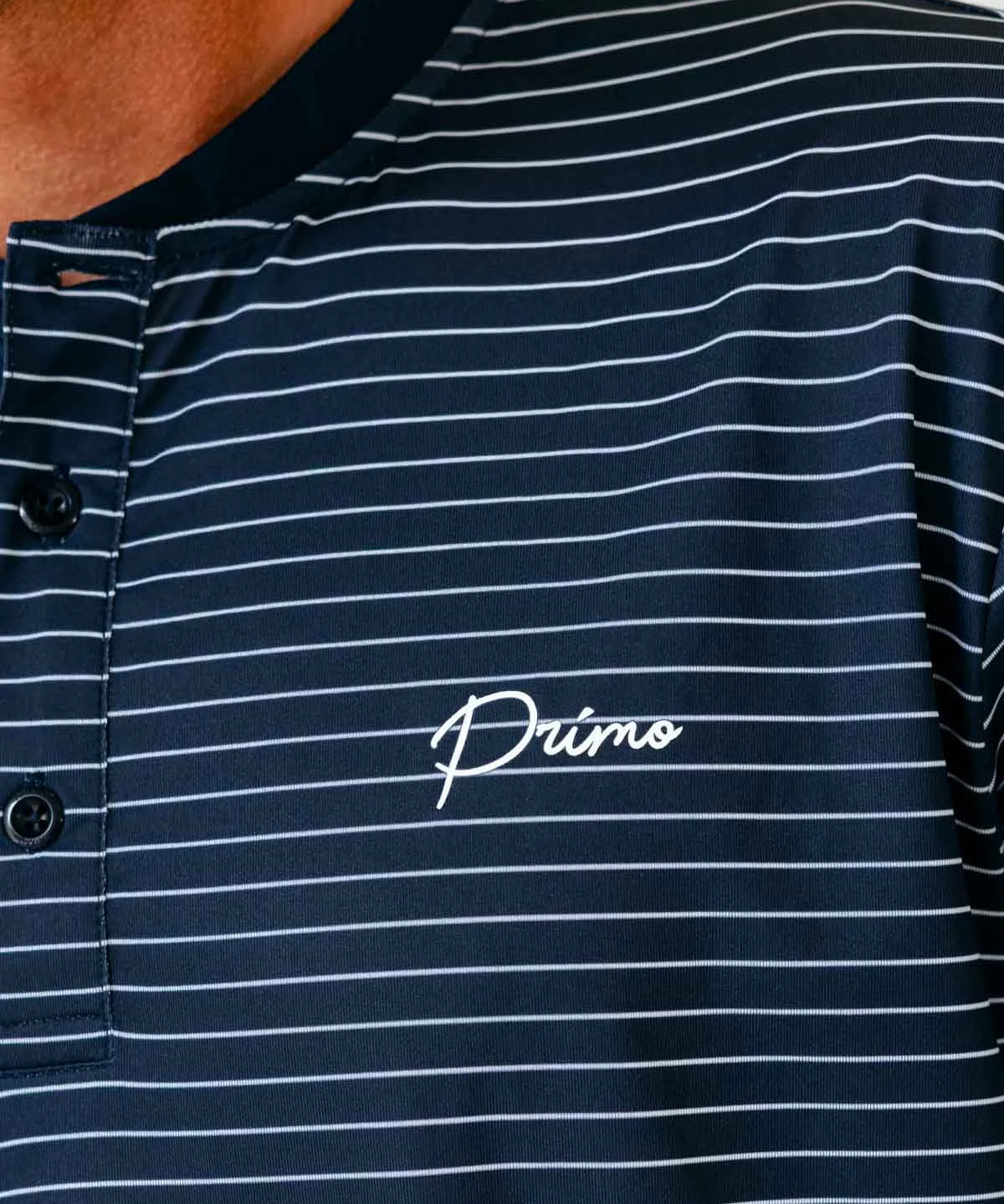 Grant Horvat Essentials Navy Stripes Blade Polo