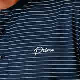 Grant Horvat Essentials Navy Stripes Blade Polo