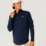 Grant Horvat Essentials Navy Classic Waffle Quarter Zip