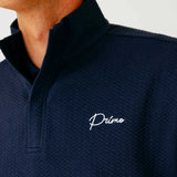 Grant Horvat Essentials Navy Classic Waffle Quarter Zip