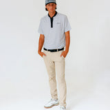 Grant Horvat Essentials White & Black Stripes Blade Polo