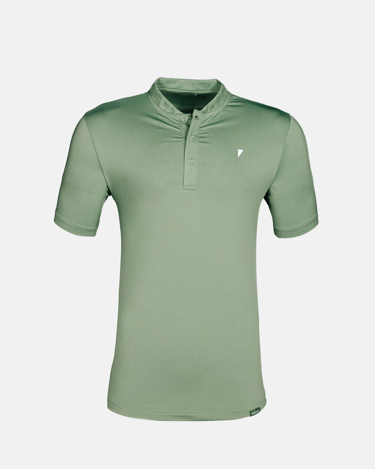 Green polo shirt on a light gray background