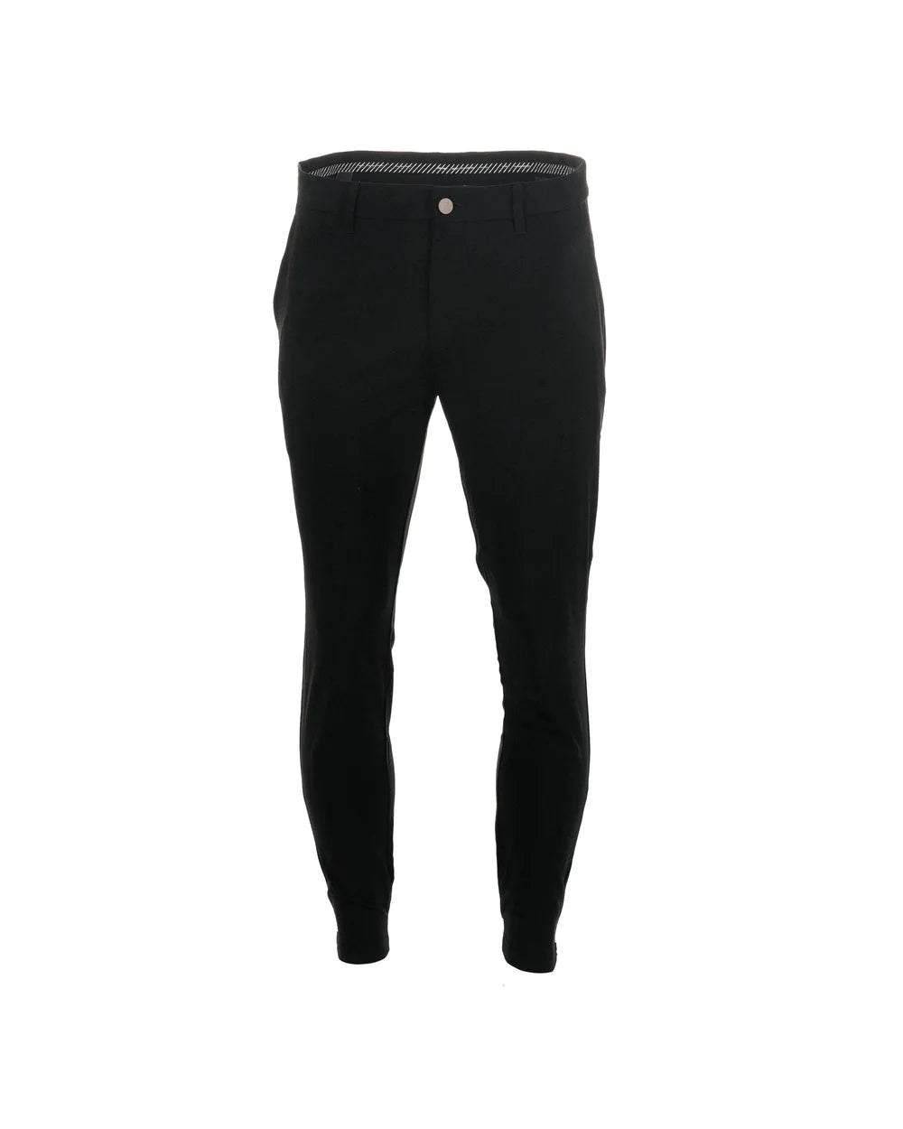 Black jogger golf pants on a white background