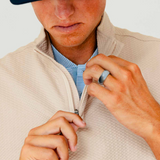 Grant Horvat Essentials Sand Classic Waffle Quarter Zip