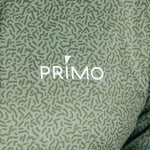 Green patterned fabric with 'PRIMO' logo in white