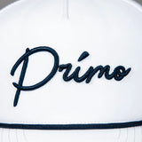 Close up of Primo embroidered logo